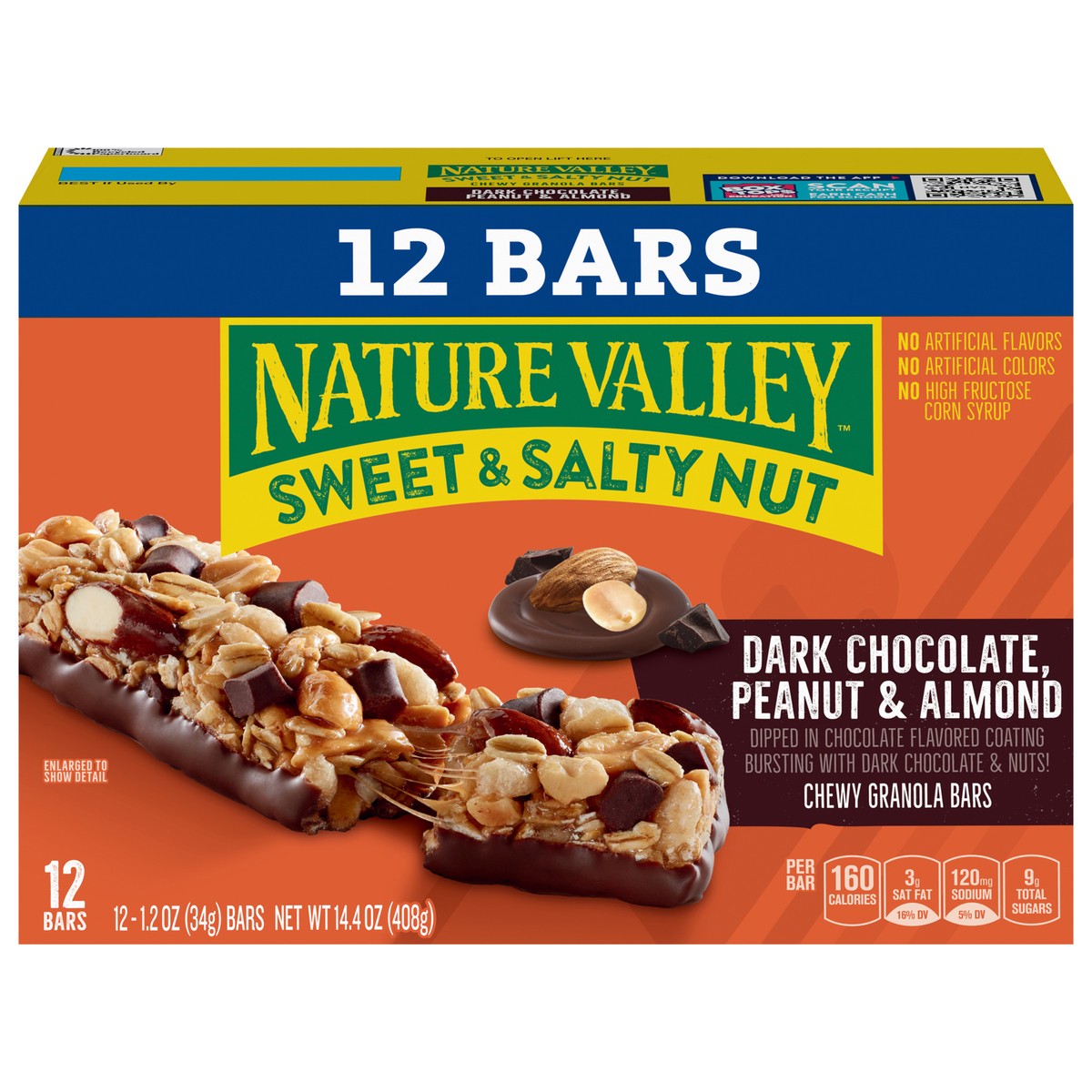 slide 1 of 1, Nature Valley Granola Bars, Dark Chocolate Peanut Almond, 1.2 oz, 12 ct, 12 ct