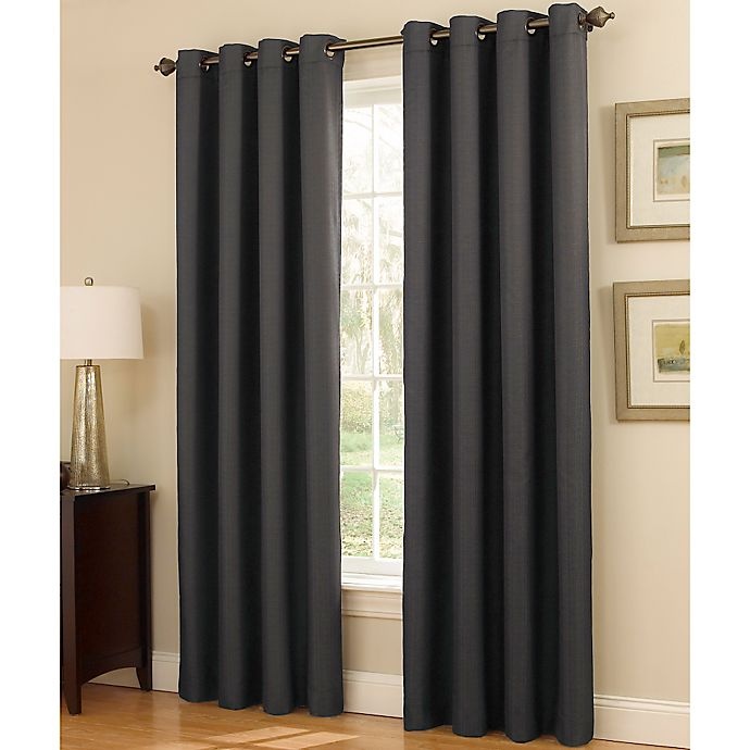 slide 1 of 1, Insola Dorian Thermalayer Grommet Top Window Curtain Panel - Pewter, 84 in