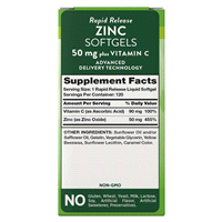 slide 13 of 21, Nature's Truth Rapid Release Liquid Softgels 50 mg Plus Vitamin C Zinc 120 Softgels, 120 ct