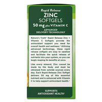 slide 19 of 21, Nature's Truth Rapid Release Liquid Softgels 50 mg Plus Vitamin C Zinc 120 Softgels, 120 ct