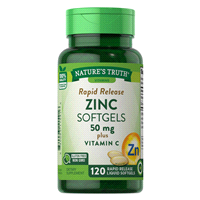 slide 16 of 21, Nature's Truth Rapid Release Liquid Softgels 50 mg Plus Vitamin C Zinc 120 Softgels, 120 ct