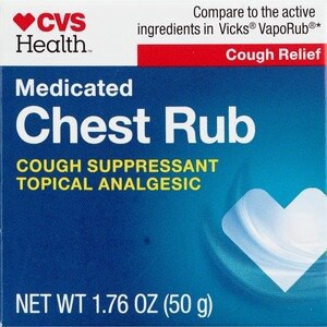 slide 1 of 1, CVS Health Medicated Chest Rub Cough Suppressant, 1.76 Oz, 1 ct