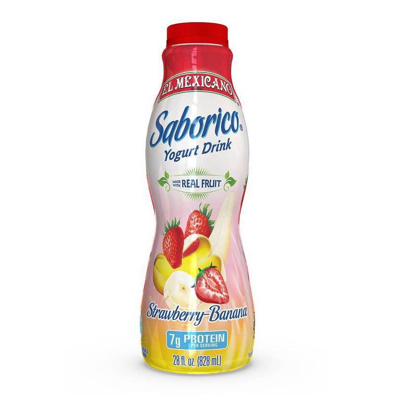 slide 1 of 1, El Mexicano Saborico Strawberry Banana Yogurt Drink, 32 oz