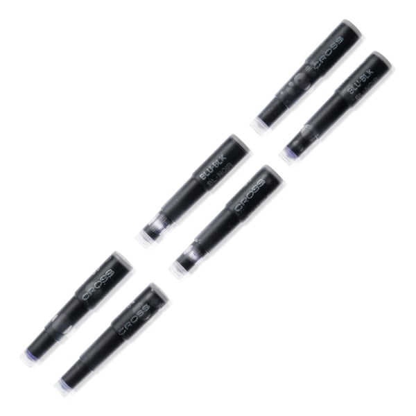 slide 1 of 2, Cross Ink Cartridges, Fountain Pen Refill, Blue/Black, Pack Of 6, 6 ct