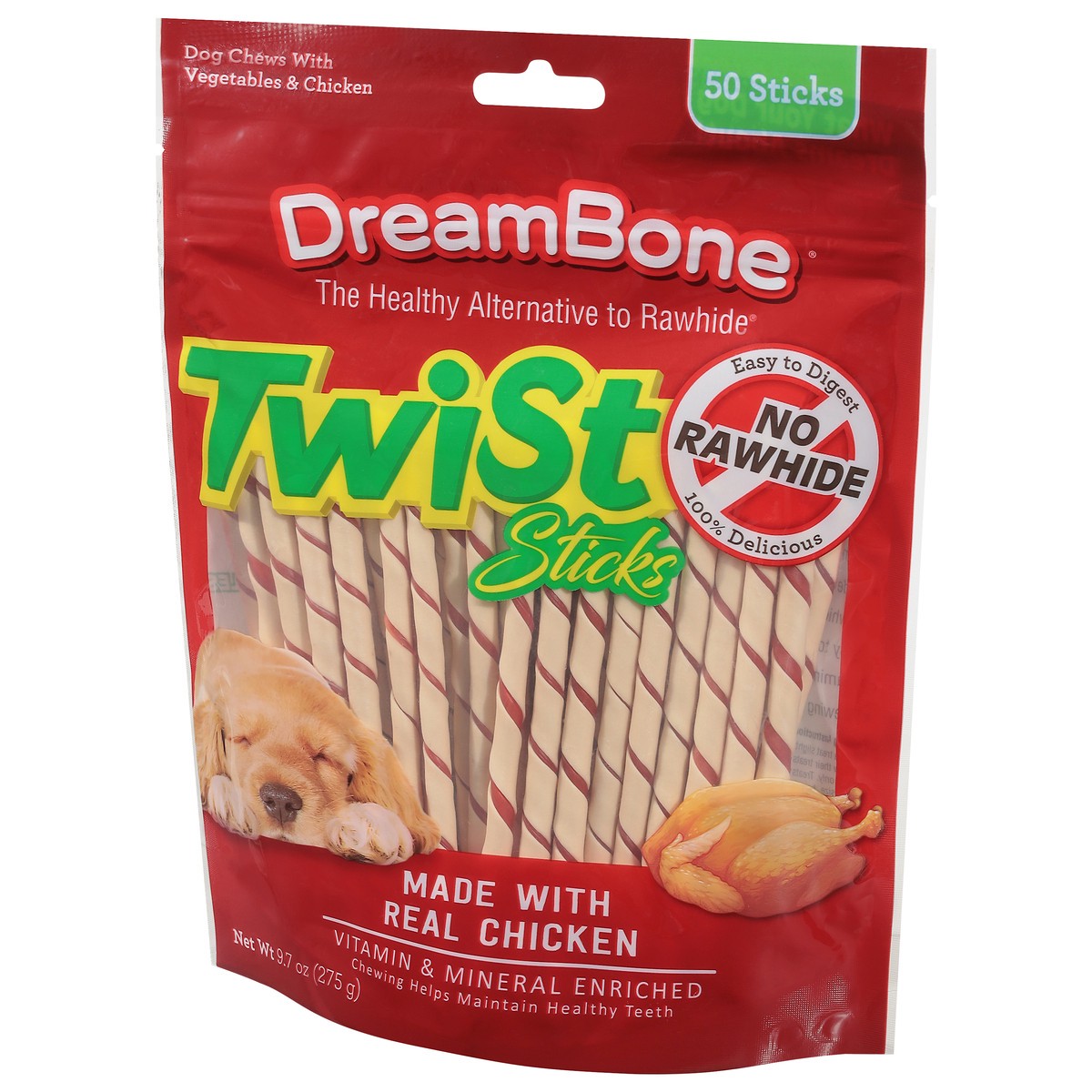 slide 2 of 9, DreamBone Twist Sticks With Real Chicken Dog Treats, 50 ct