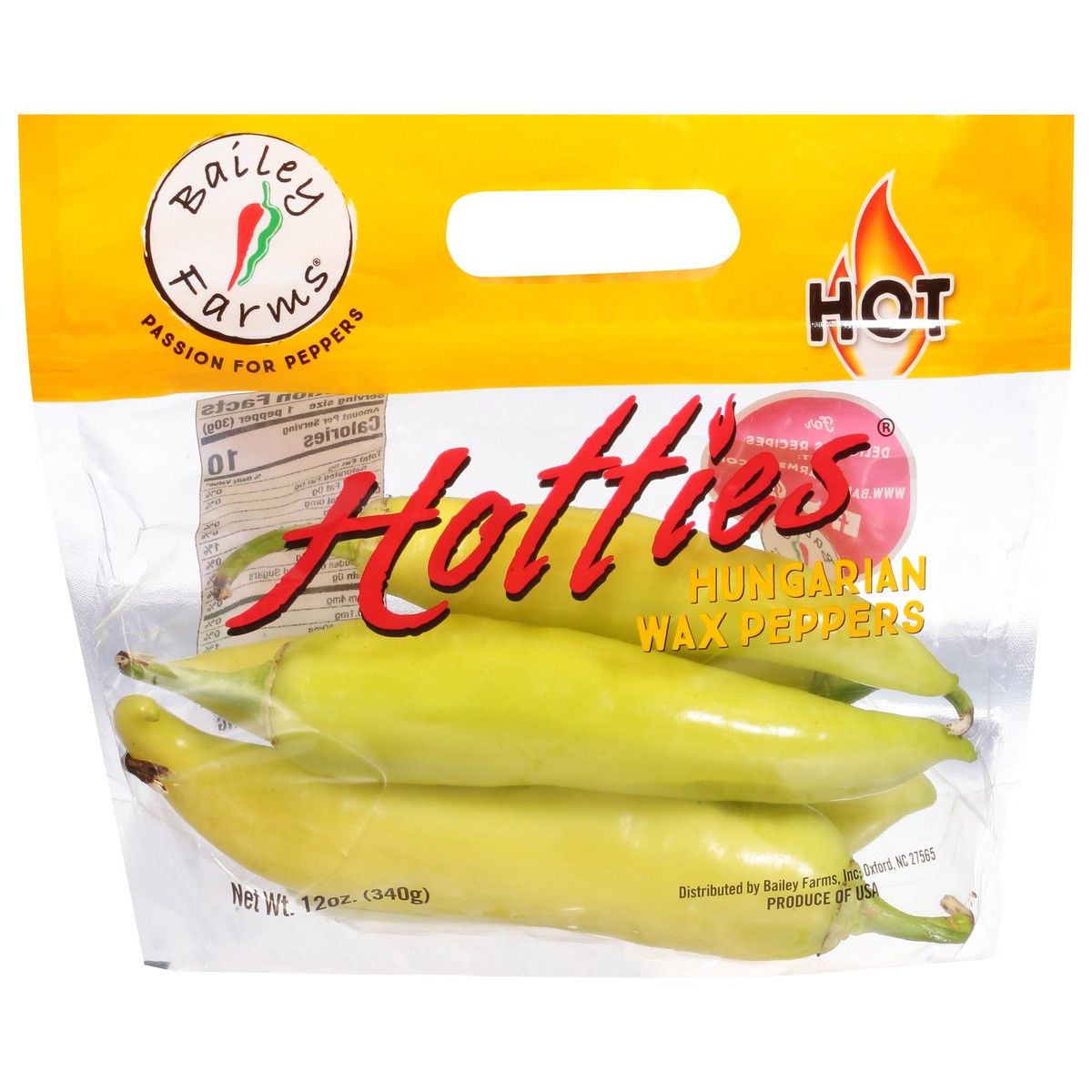 slide 1 of 9, Bailey Farms Hotties Hungarian Wax Peppers 12 oz, 12 oz