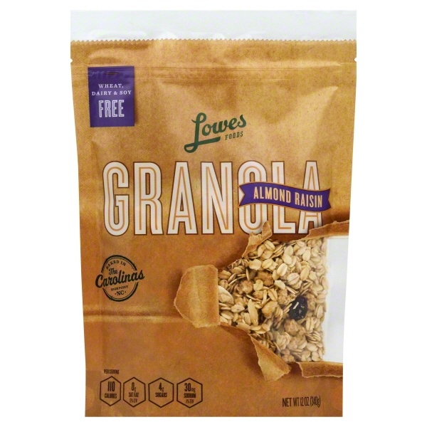 slide 1 of 1, Lowes Foods Granola Almond Raisin, 12 oz