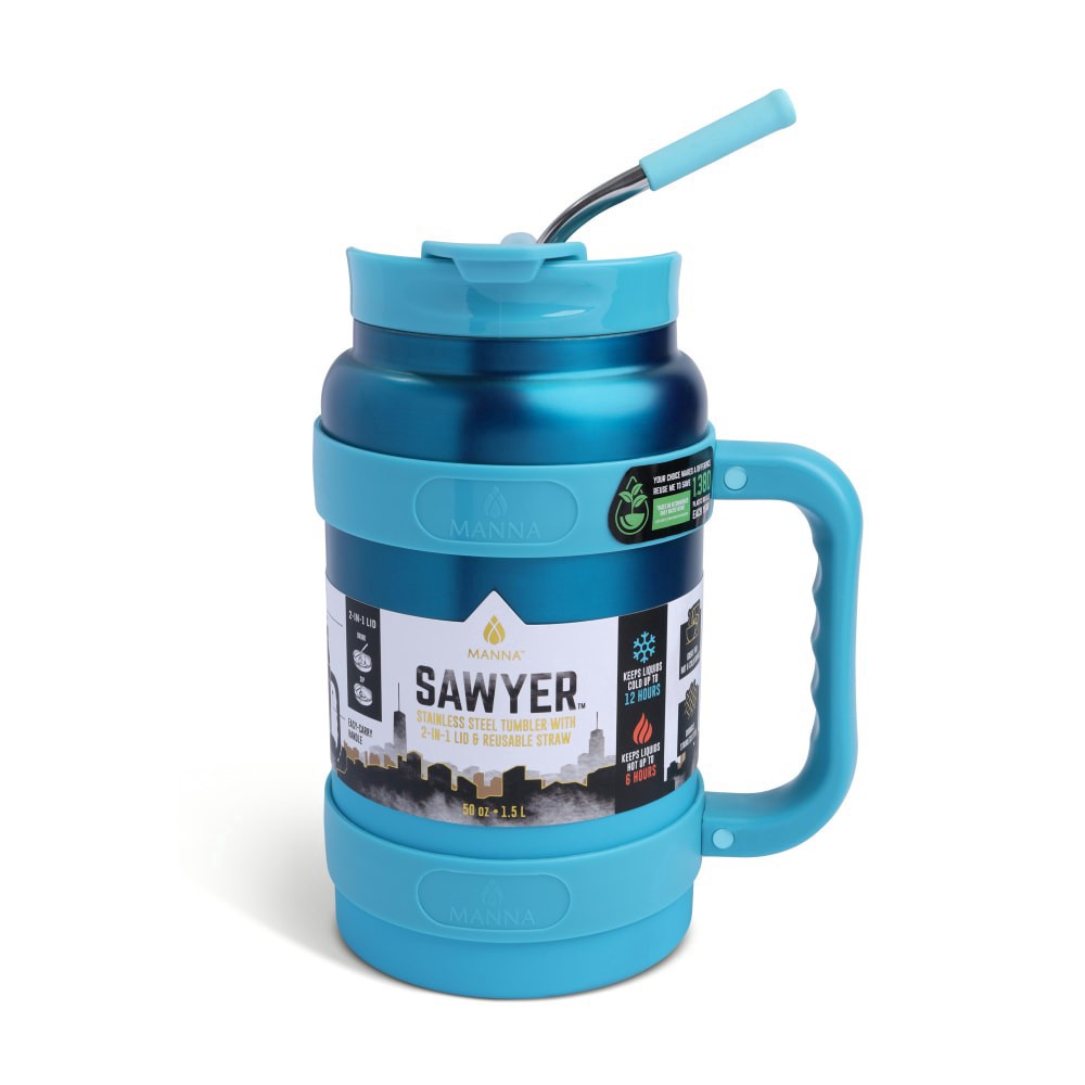 slide 2 of 4, Manna Sawyer Bottle - Peacock Blue, 50 oz