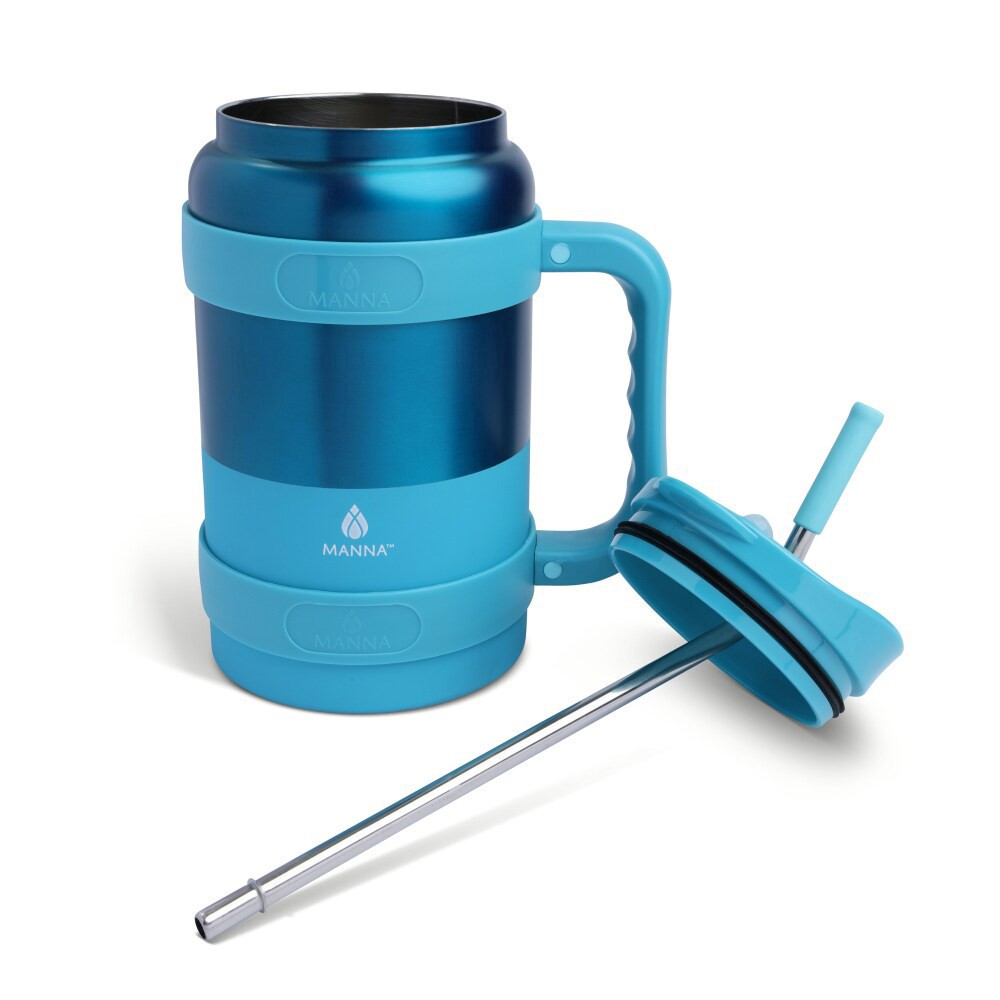 slide 4 of 4, Manna Sawyer Bottle - Peacock Blue, 50 oz