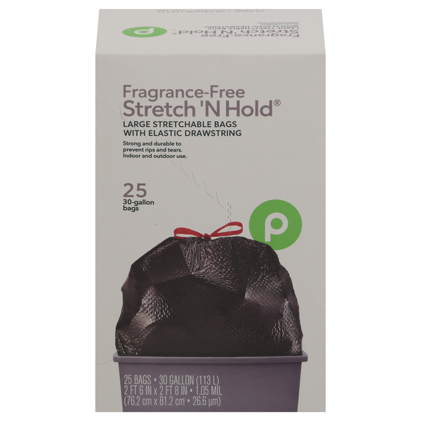 slide 1 of 1, Publix Trash Bags, with Drawstring Closure System, 15 ct