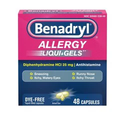 Benadryl Liqui-Gels Antihistamine Allergy Relief & Cold Medicine, 48 Count