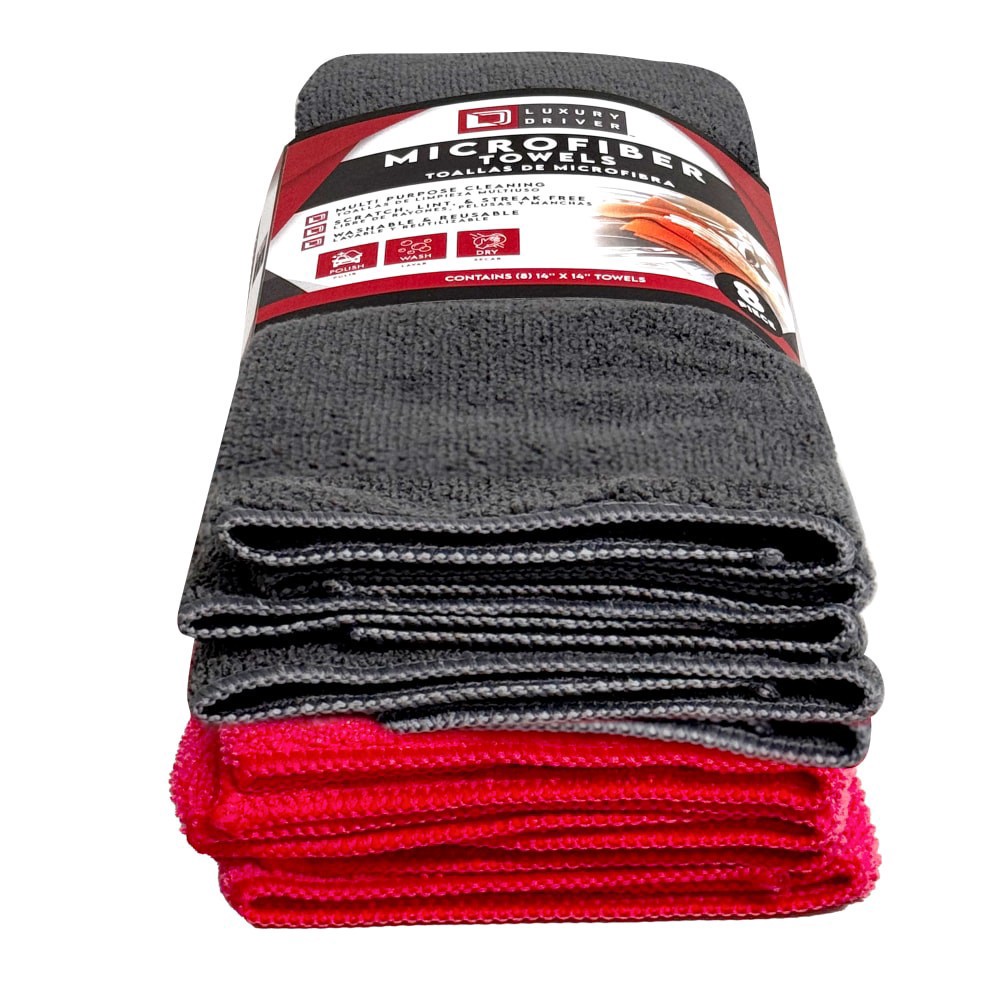 slide 1 of 1, Luxury Driver 14-by-14 Inch Microfiber Towels, 8 ct