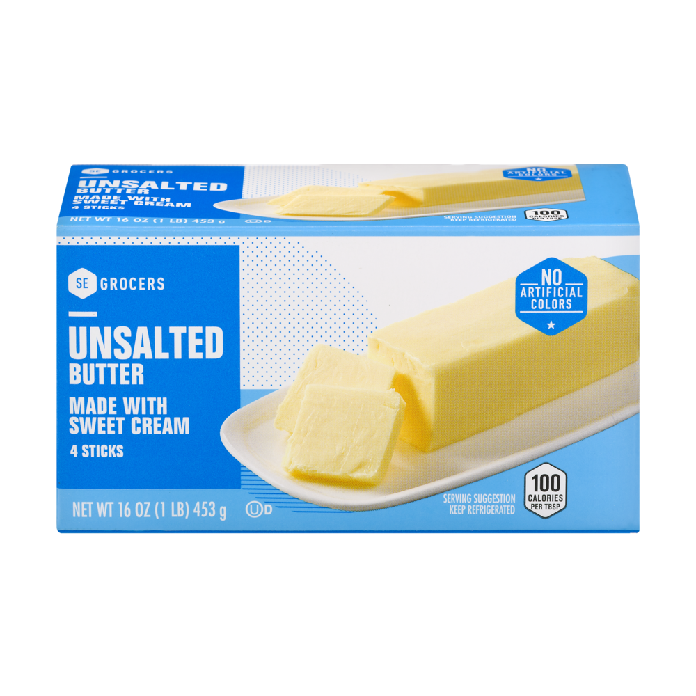 slide 1 of 1, SE Grocers Butter Unsalted, 4 ct; 16 oz