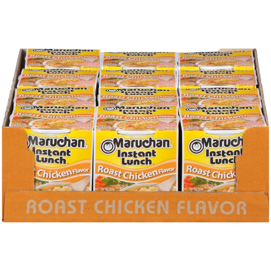 slide 1 of 8, Maruchan Instant Lunch Roast Chicken Flavor Ramen Noodle Soup, 12 ct; 2.25 oz