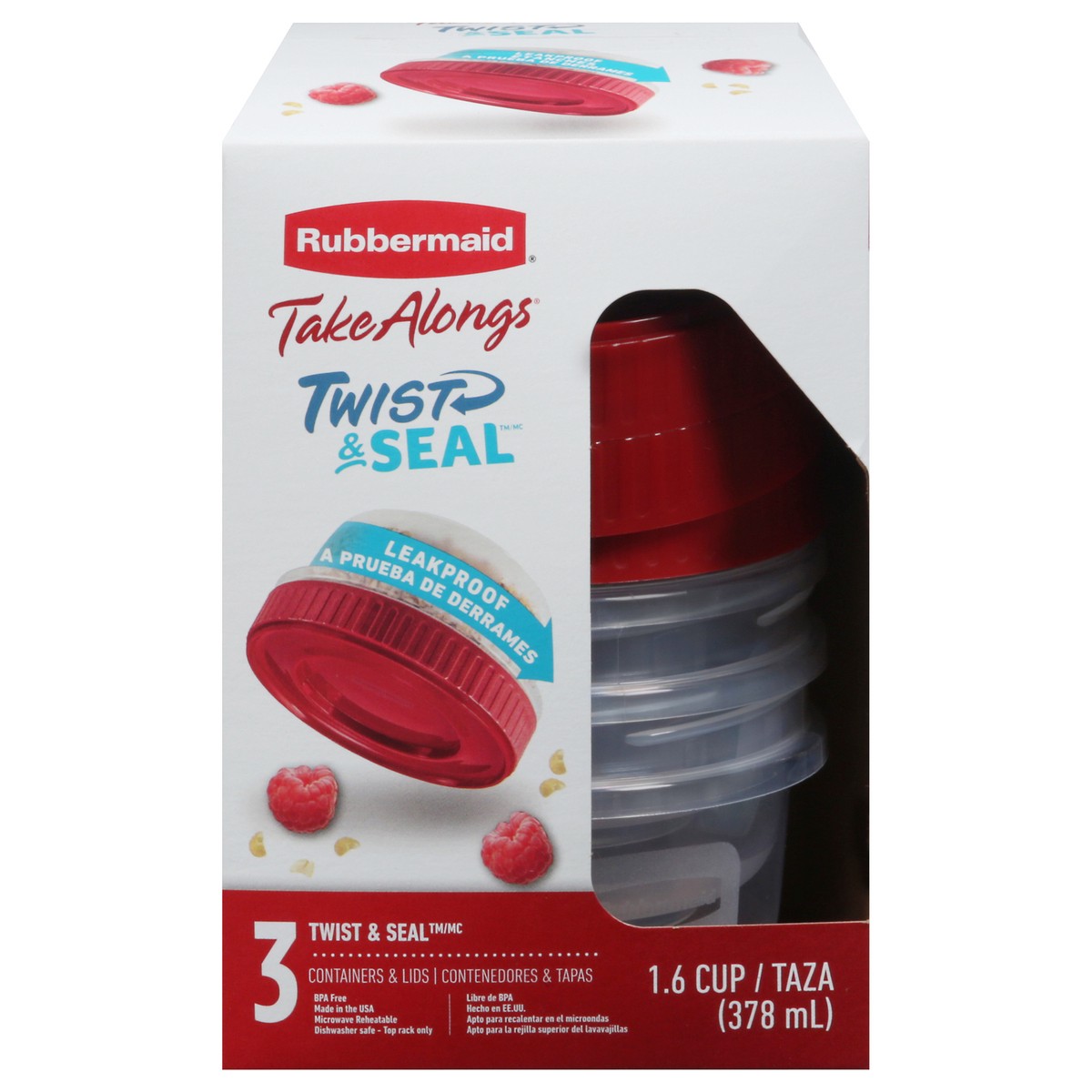 slide 1 of 1, Rubbermaid Take Alongs Twist & Seal Containers & Lids 1.6 Cup 1 ea, 1 ct