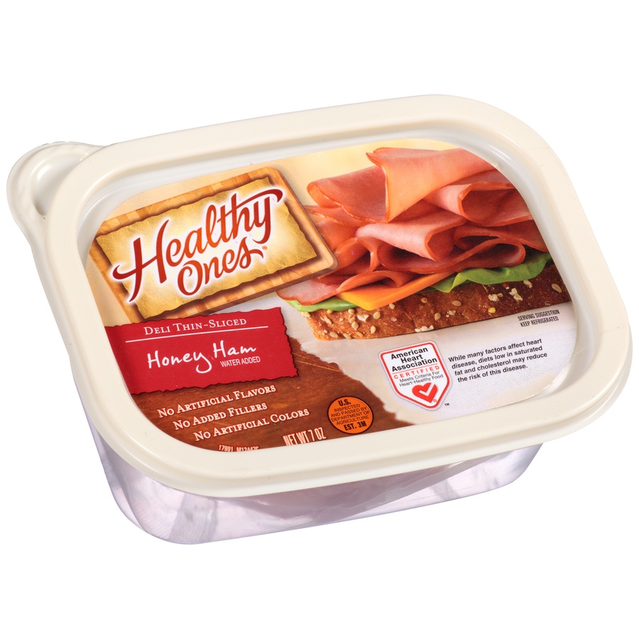 slide 2 of 8, Healthy Ones Deli Thin-Sliced Honey Ham, 7 oz