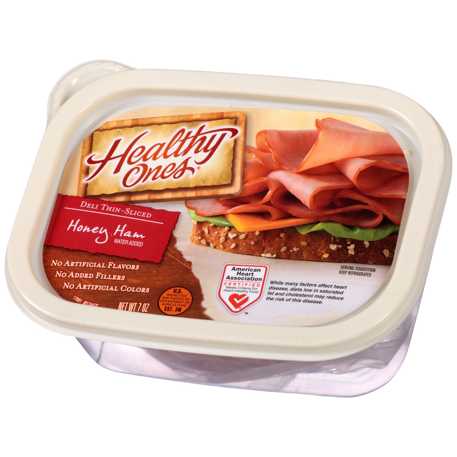 slide 3 of 8, Healthy Ones Deli Thin-Sliced Honey Ham, 7 oz