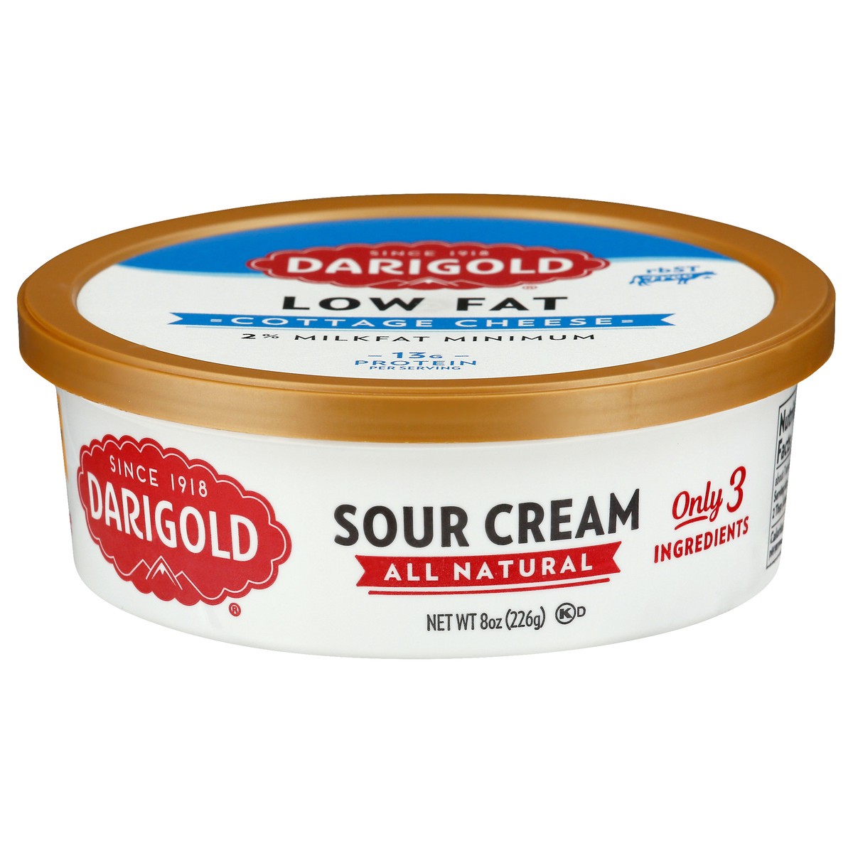 slide 1 of 12, Darigold All Natural Sour Cream 8 oz, 8 oz
