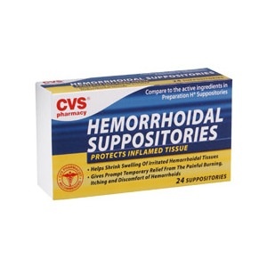 slide 1 of 1, CVS Pharmacy CVS Hemorrhoidal Suppositories, 24 ct