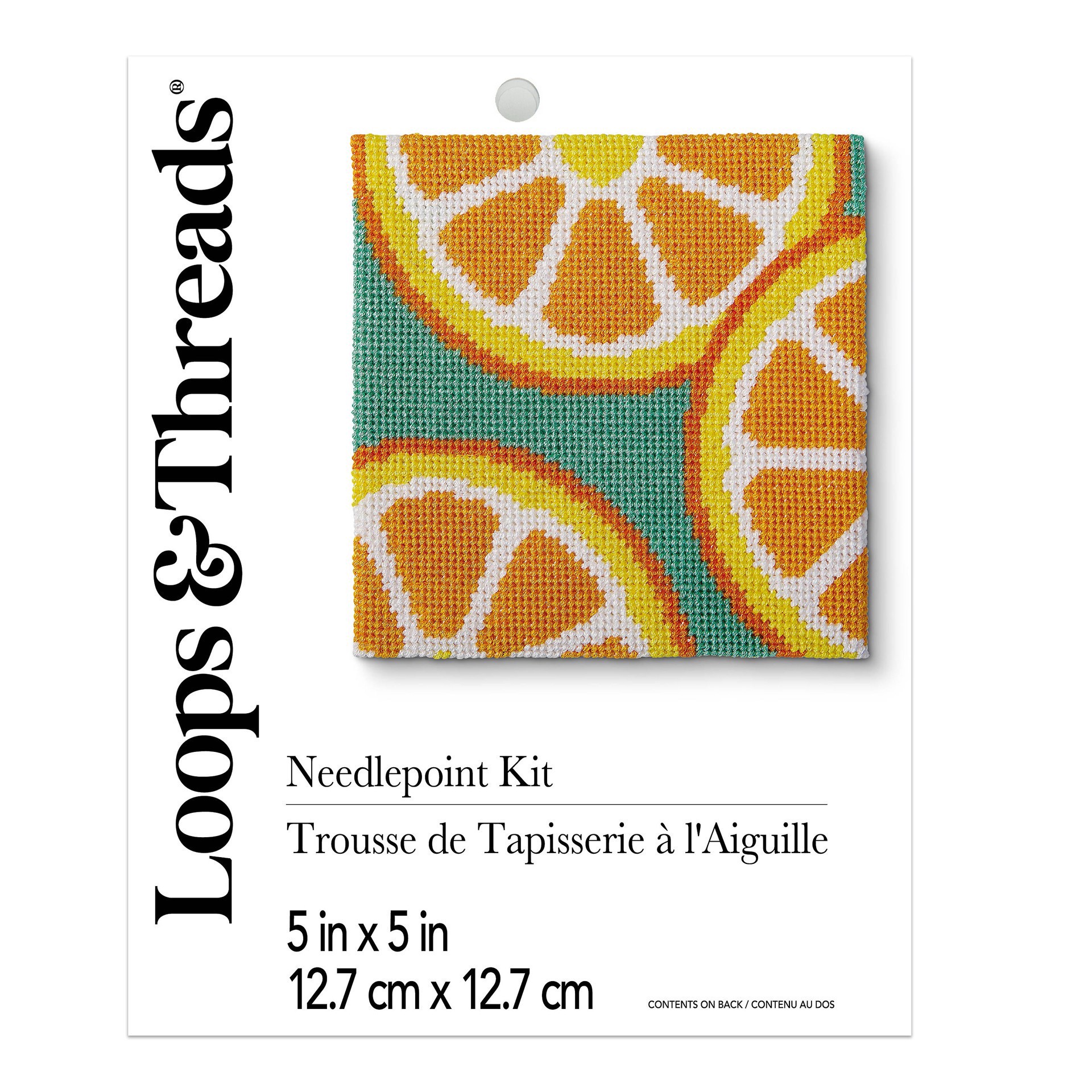 slide 2 of 4, 5" X 5" Citrus Needlepoint Kit By Loops & Threads, 5 in x 5 in