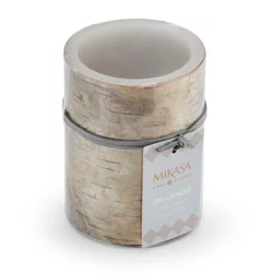 Mikasa Led Wax Pillar Candle Birch 3x4 Inch