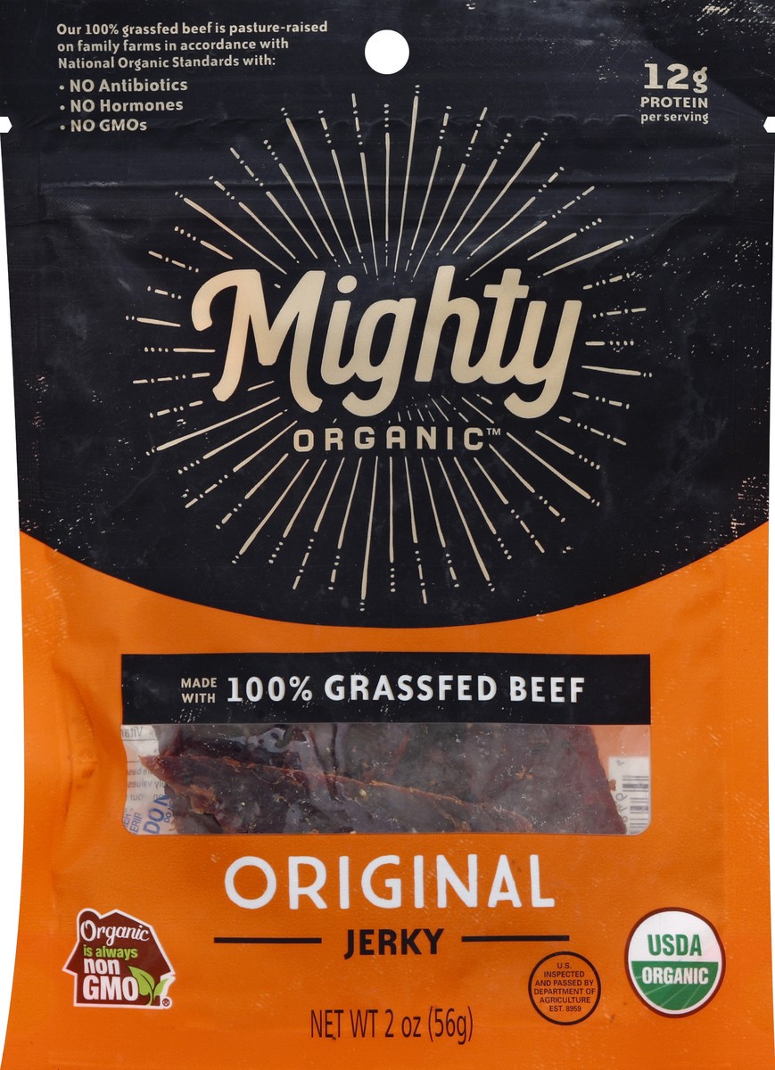 slide 5 of 6, Mighty Organic Organic Valley Original Beef Jerky, 2 oz