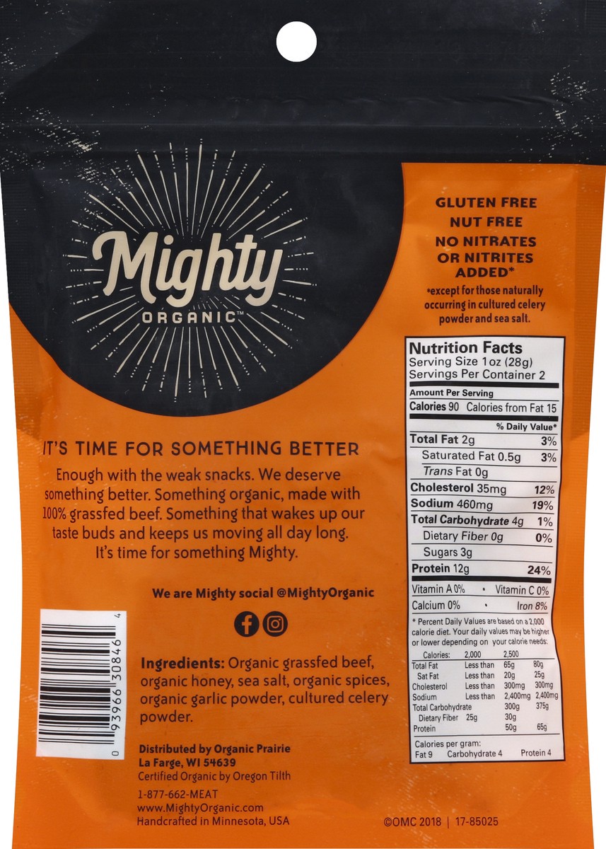 slide 6 of 6, Mighty Organic Organic Valley Original Beef Jerky, 2 oz