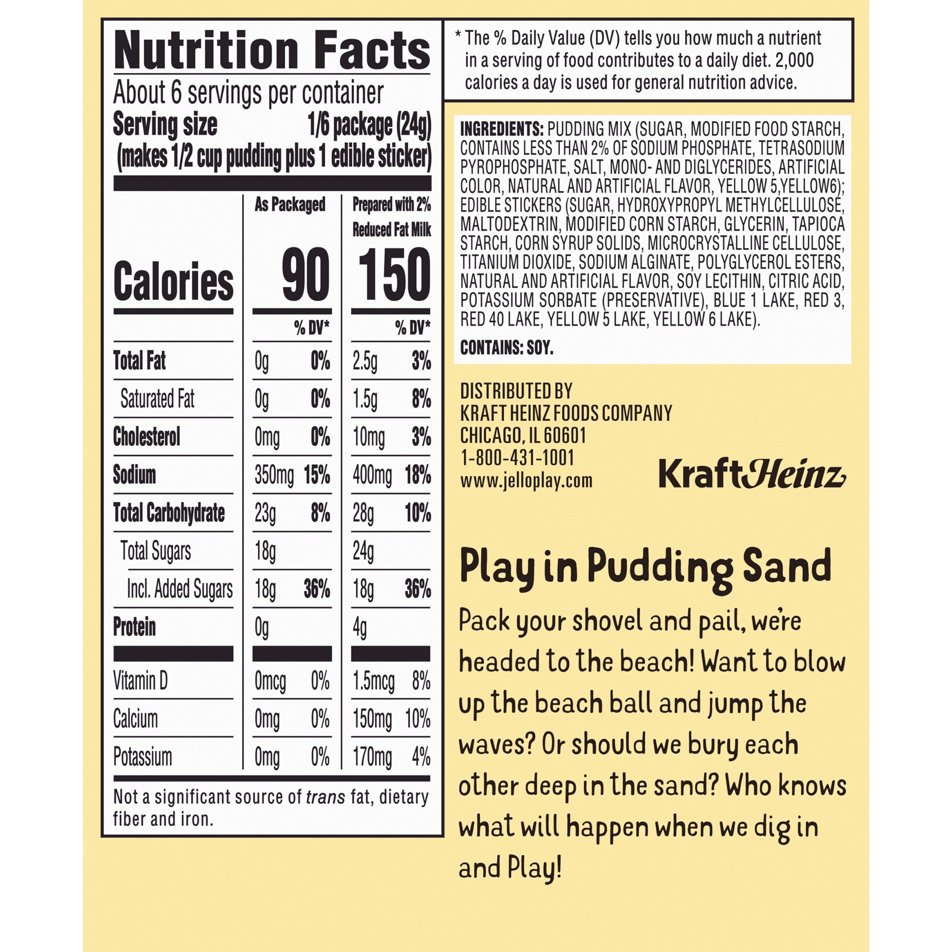 slide 5 of 10, Jell-O Play Edible Sand Vanilla Instant Pudding Mix & Edible Stickers Kit, 5.1 oz