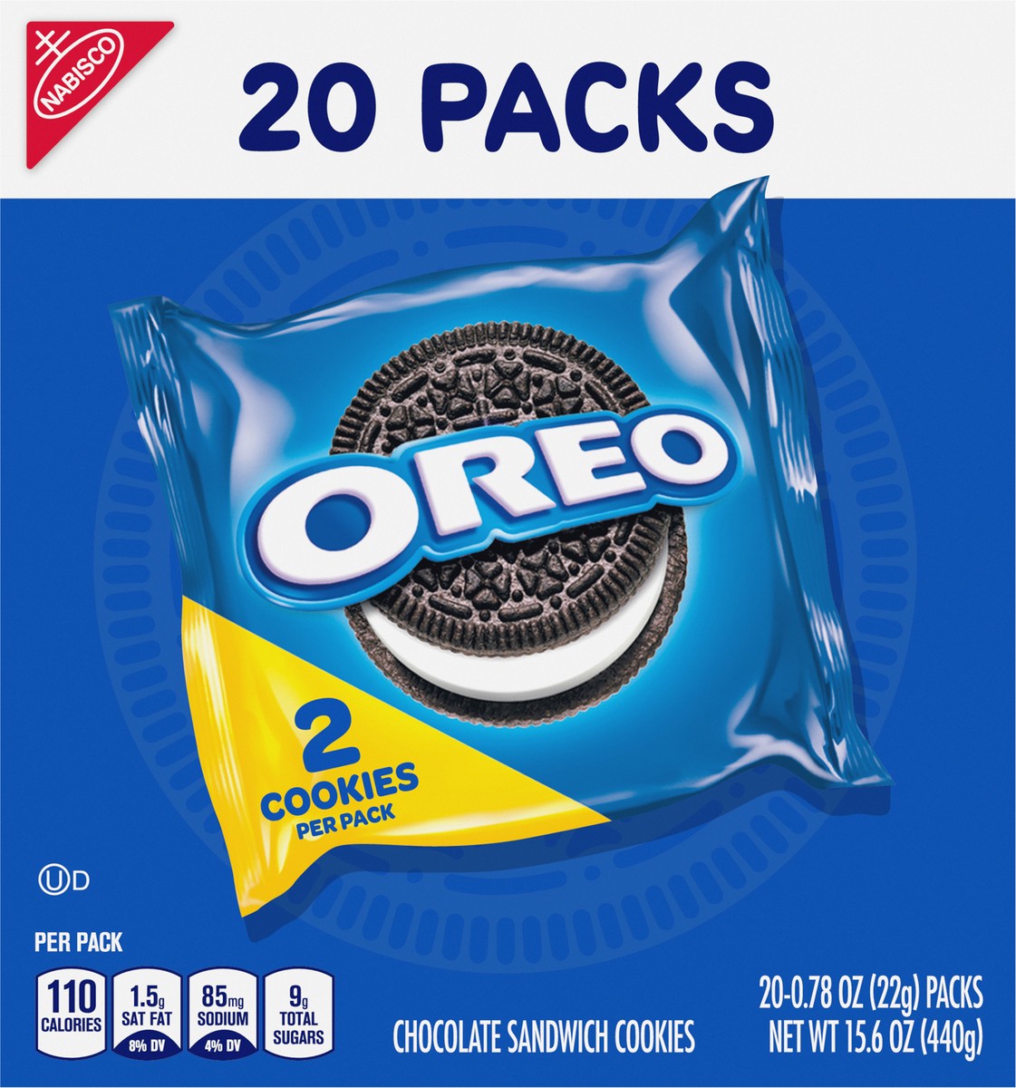 slide 6 of 9, Oreo Chocolate Sandwich Cookies 20 - 0.78 oz Packs, 1 ct