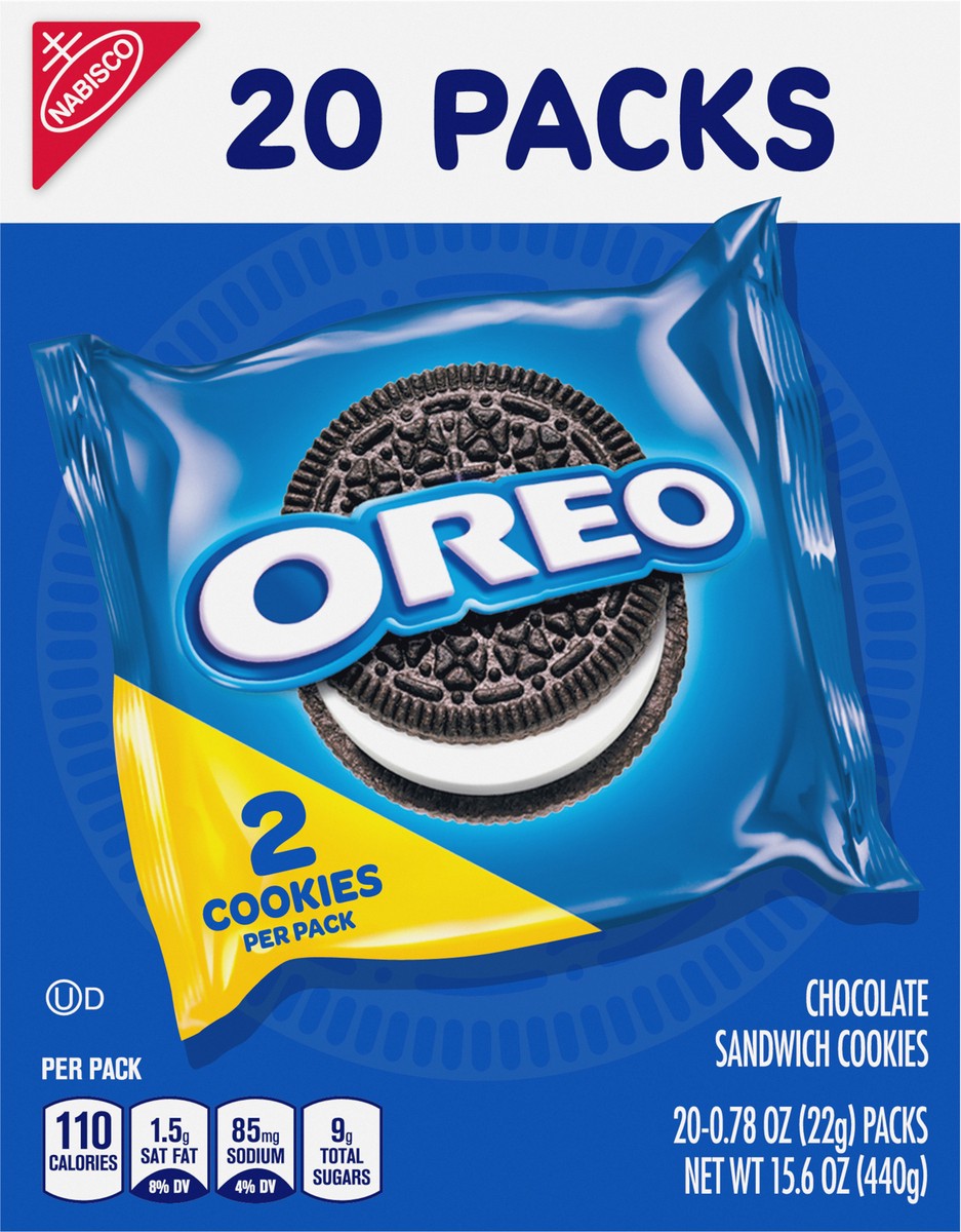 slide 7 of 9, Oreo Chocolate Sandwich Cookies 20 - 0.78 oz Packs, 1 ct