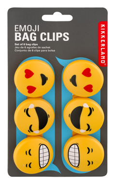 slide 1 of 1, Jacent Emoji Bag Clips, 6 ct