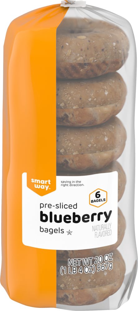 slide 2 of 6, Smart Way Pre-Sliced Blueberry Bagels, 20 oz