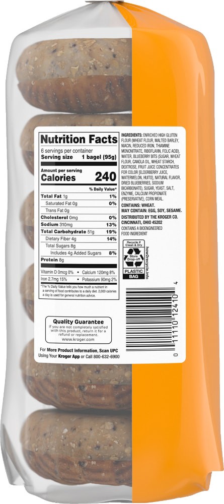 slide 6 of 6, Smart Way Pre-Sliced Blueberry Bagels, 20 oz