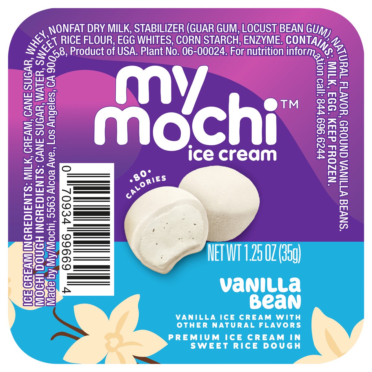 slide 1 of 2, My/Mo Vanilla Bean Mochi Ice Cream, 1.5 oz