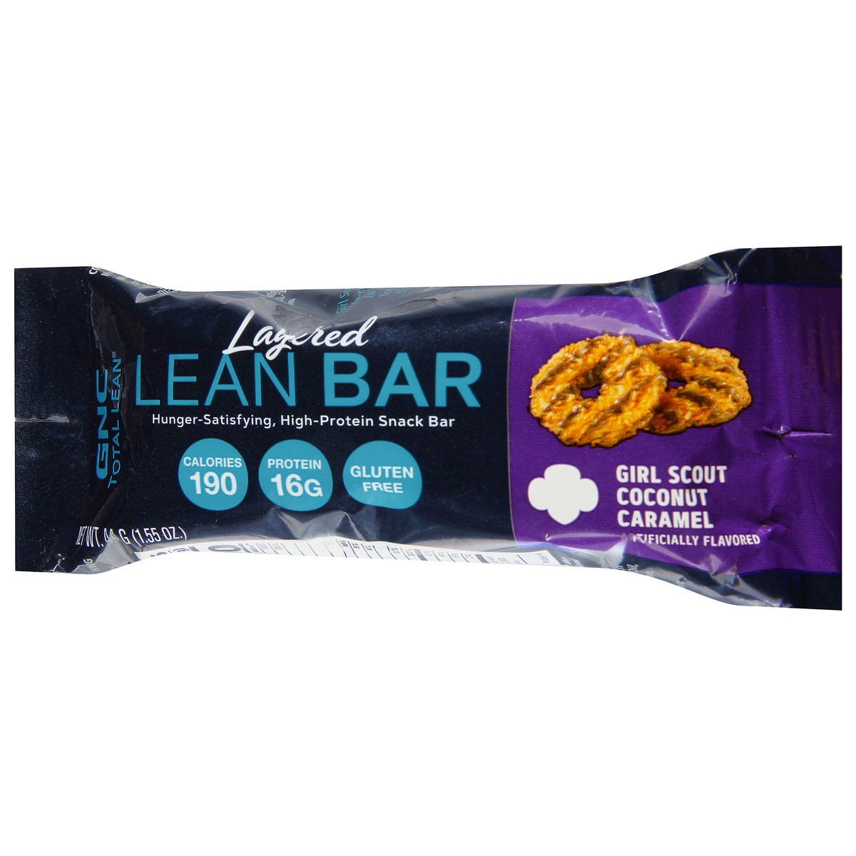 slide 8 of 9, GNC Total Lean Layered Girl Scout Coconut Caramel Lean Bar 1.55 oz, 1.55 oz