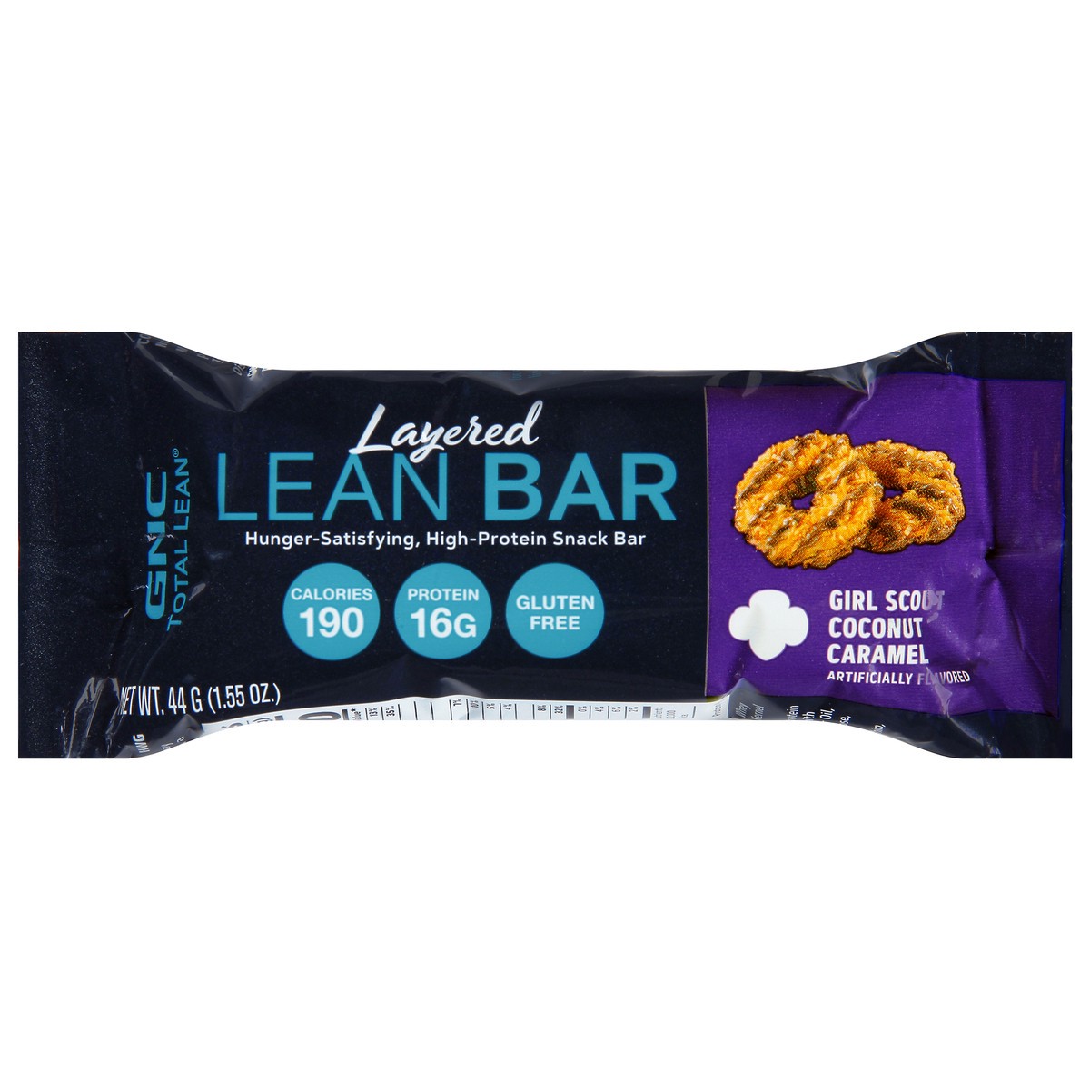 slide 1 of 9, GNC Total Lean Layered Girl Scout Coconut Caramel Lean Bar 1.55 oz, 1.55 oz