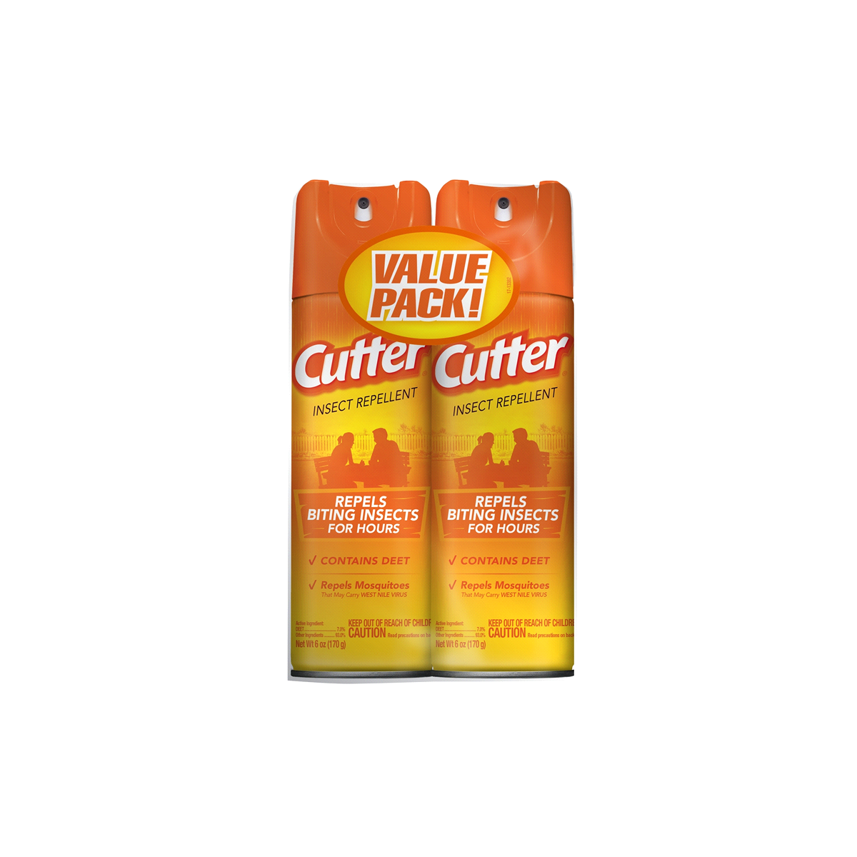 slide 1 of 1, Cutter(R) Unscented Insect Repellent Aerosol Twin Pack, 1 ct