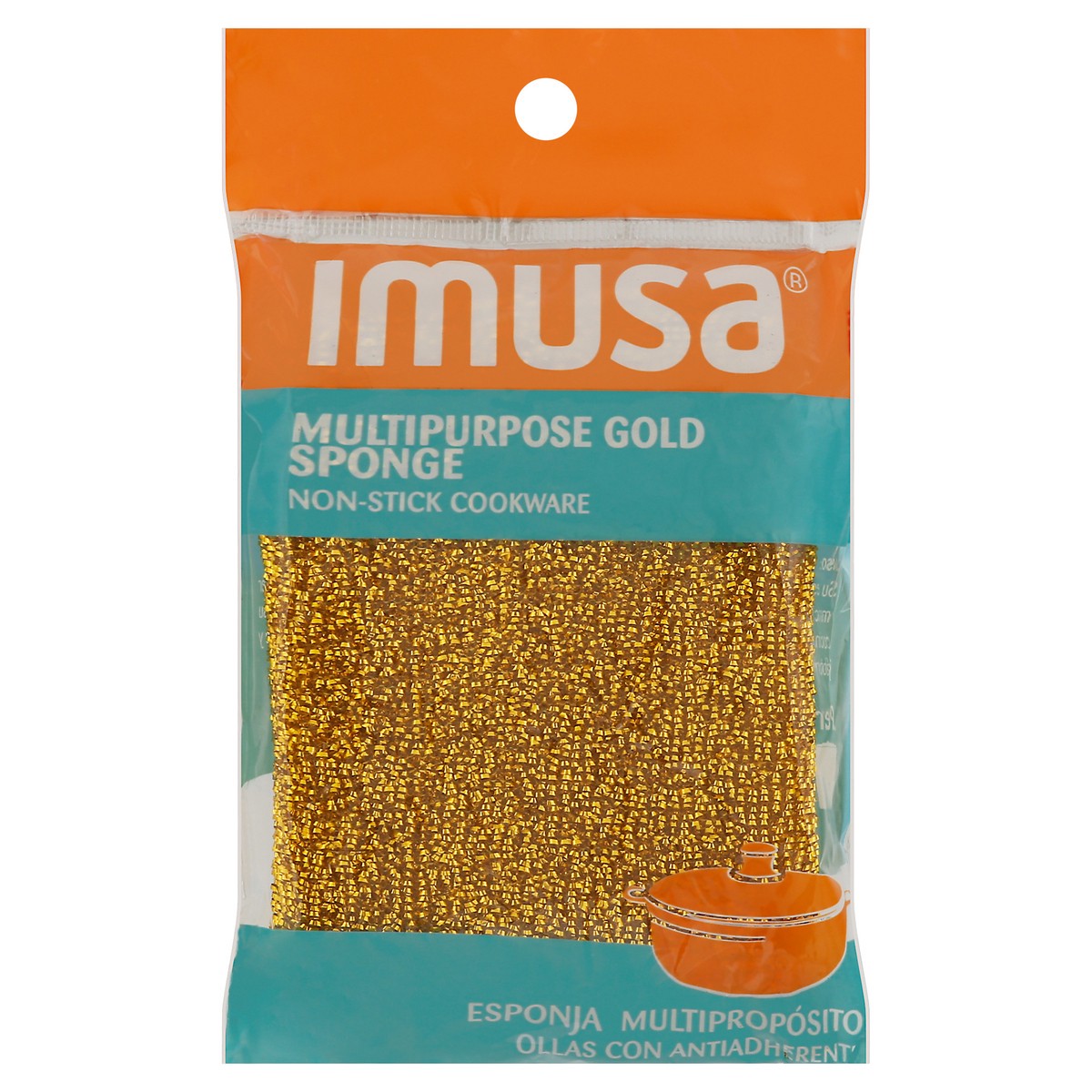 slide 1 of 9, IMUSA Gold Non-Stick Cookware Multipurpose Sponge 1 ea, 1 ct