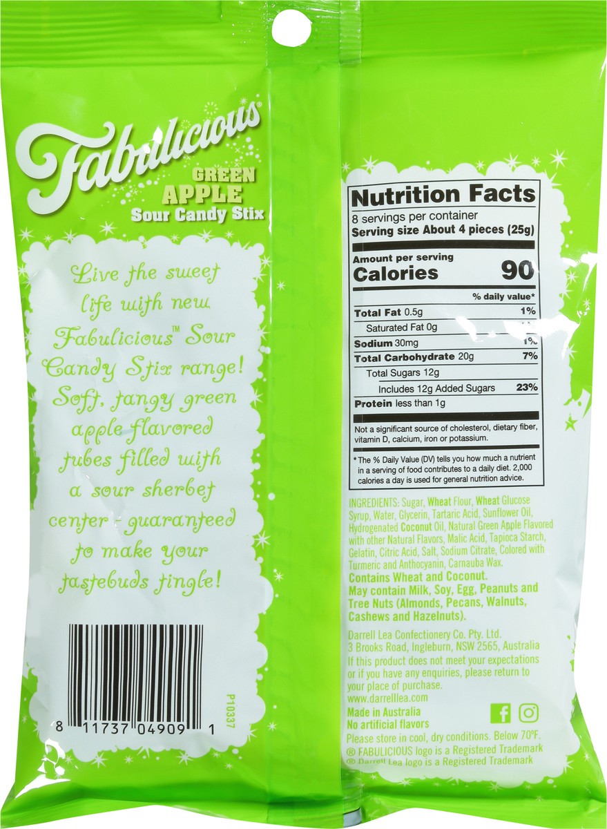 slide 5 of 9, Darrell Lea Green Apple Chewy Stix 7 oz, 7 oz