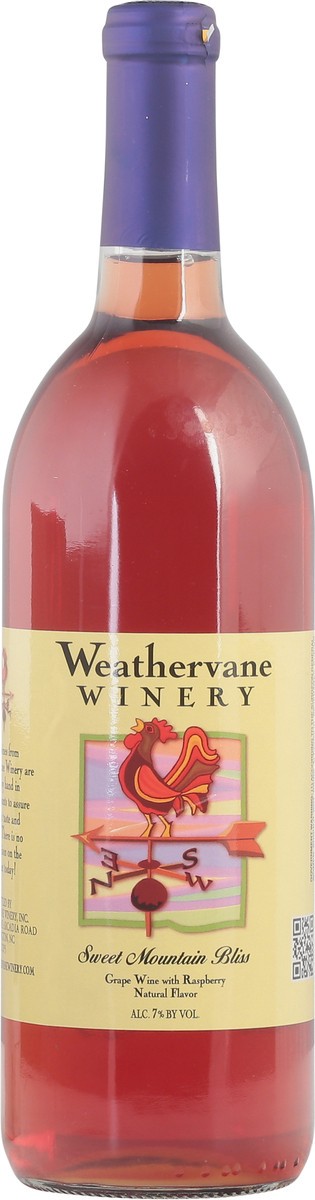 slide 7 of 9, Weathervane Winery Sweet Mountain Bliss Grape Wine with Raspberry Natural Flavor 750 ml, 750 ml