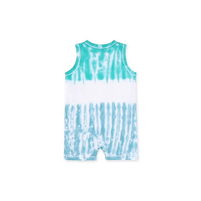 slide 2 of 2, Burt's Bees Baby Tri Dip Dye Sleeveless Henley Romper - Green, 1 ct; 0-3 M