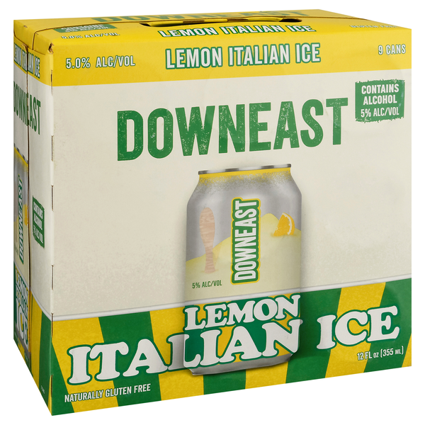 slide 1 of 1, Downeast Flavored Lemon Italian Ice 9Pkc, 108 fl oz