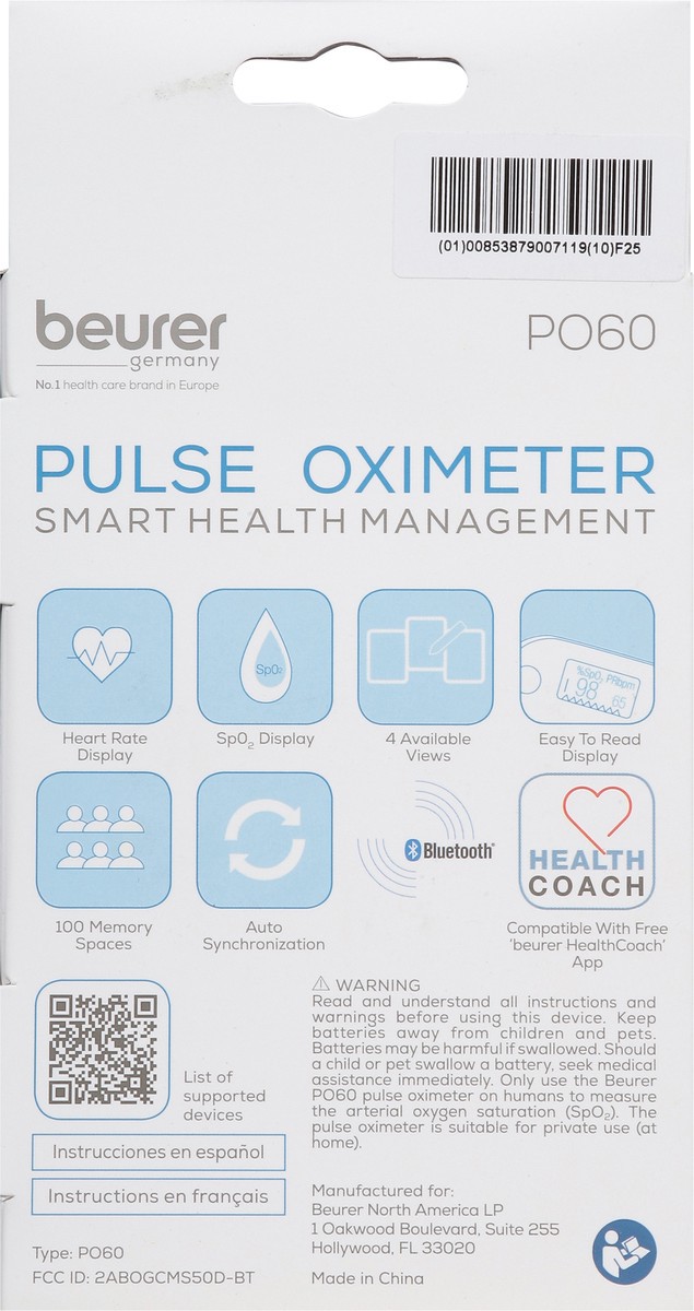 slide 3 of 12, beurer Pulse Oximeter 1 ea, 1 ct