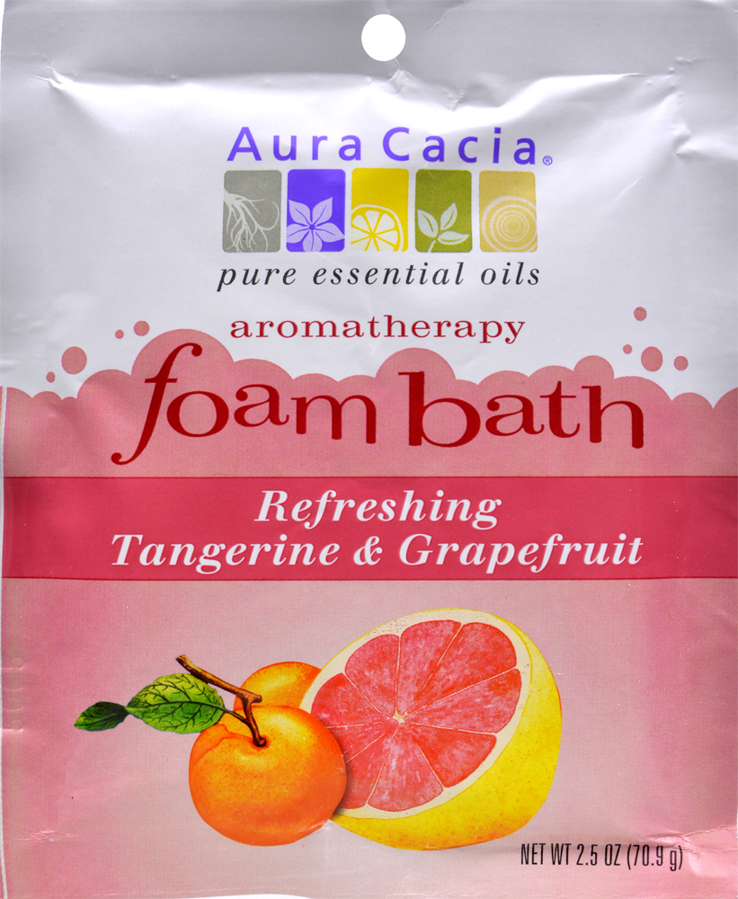 slide 1 of 1, Aura Cacia Pure essential Oils Aromatherphy Foam Bath, 2.5 oz