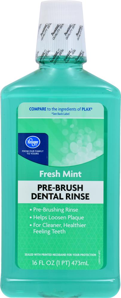 slide 1 of 1, Kroger Fresh Mint Pre-Brush Dental Rinse, 473 ml