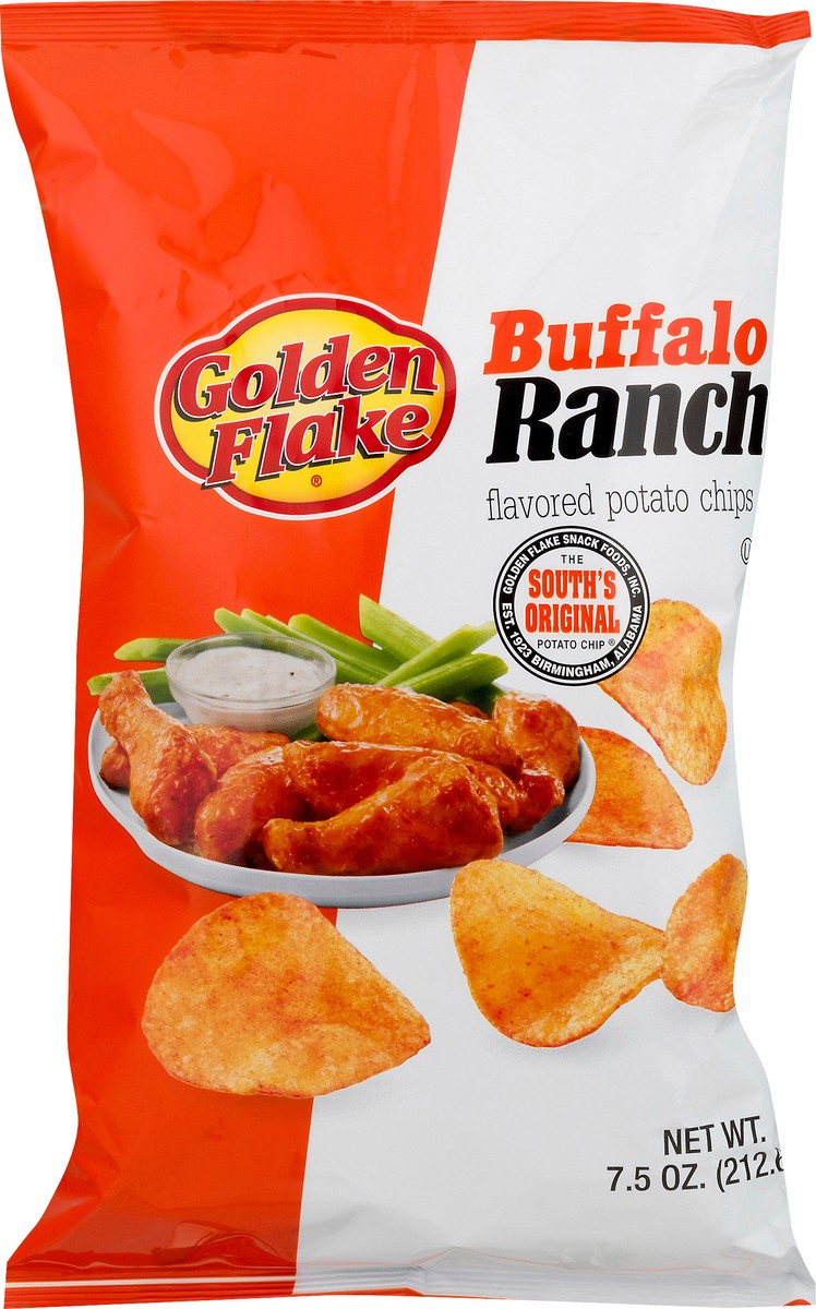 slide 6 of 13, Golden Flake Buffalo Ranch Flavored Potato Chips 7.5 oz, 7.5 oz