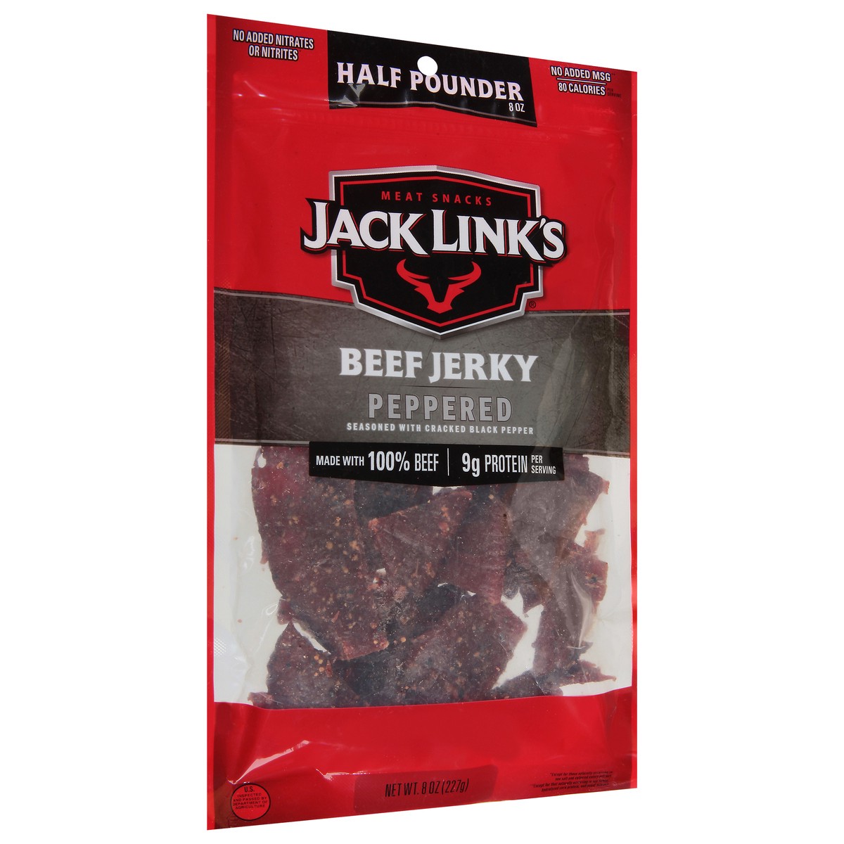 slide 6 of 9, Jack Link's 8 Ounce Jack Link's Peppered Beef Jerky 1/1 Count, 8 oz