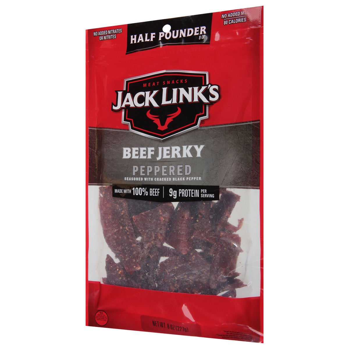 slide 2 of 9, Jack Link's 8 Ounce Jack Link's Peppered Beef Jerky 1/1 Count, 8 oz