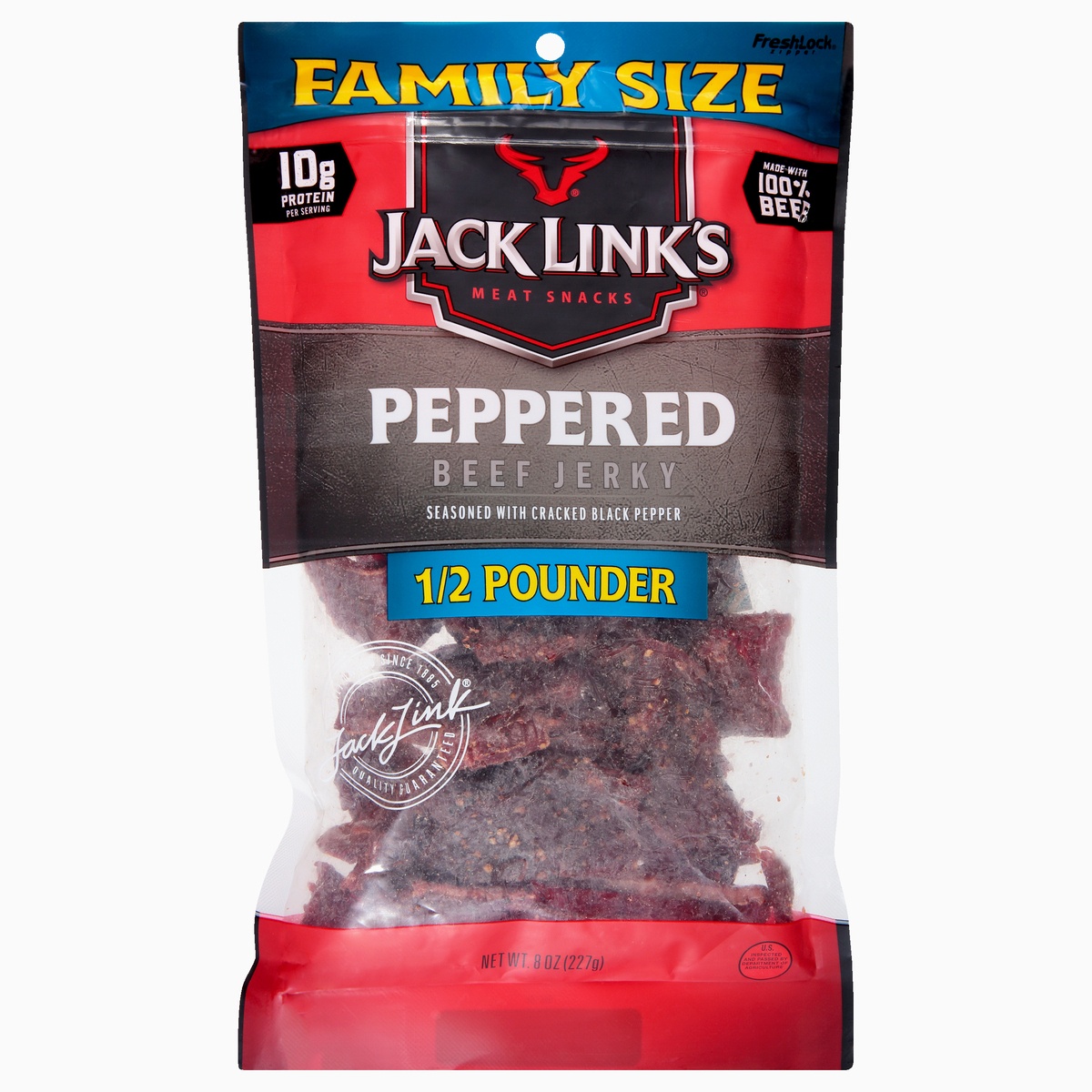 slide 1 of 1, Jack Link's Peppered Beef Jerky - 8oz, 
