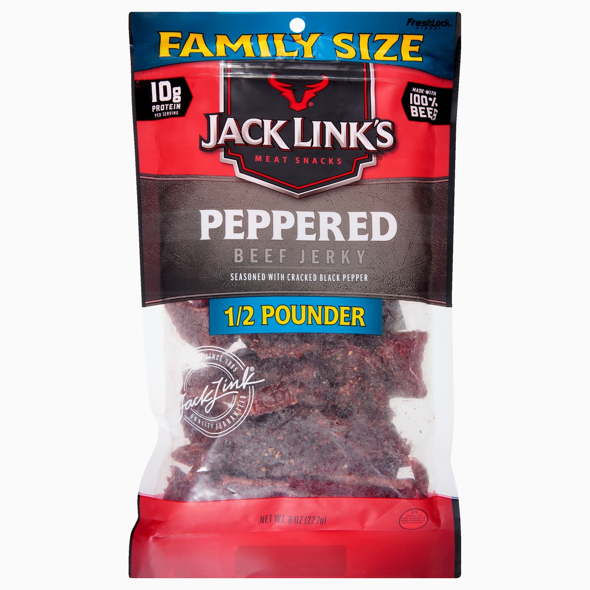 slide 1 of 1, Jack Link's Peppered Beef Jerky - 8oz,